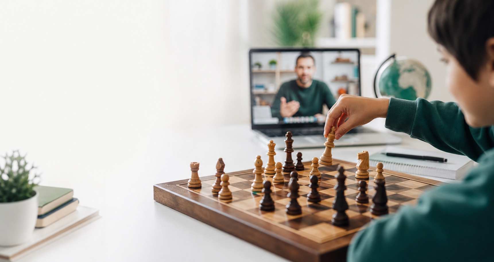 Online chess coaching session